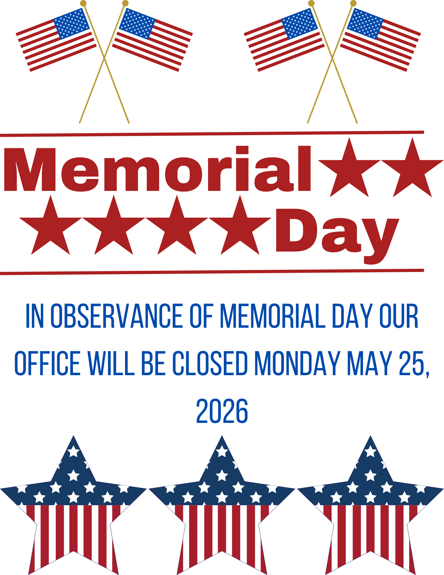 Closed Memorial Day